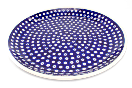 Platou tort Blue Eyes, ceramica smaltuita, pictata manual, 33,0 cm [5]