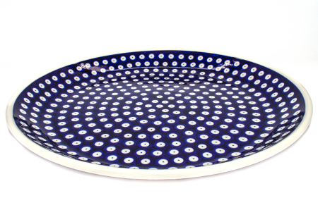 Platou tort Blue Eyes, ceramica smaltuita, pictata manual, 33,0 cm [4]