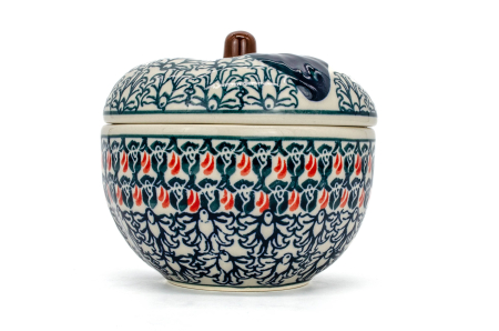 Bomboniera / Recipient cu capac in forma de mar Flower Bed, ceramica smaltuita, pictat manual, 12,1 x 12,5cm [1]