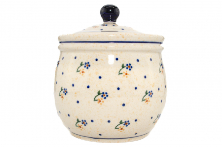 Recipient depozitare cu capac Little Flowers, ceramica smaltuita, pictat manual, 17,0 x 14,5 cm [3]