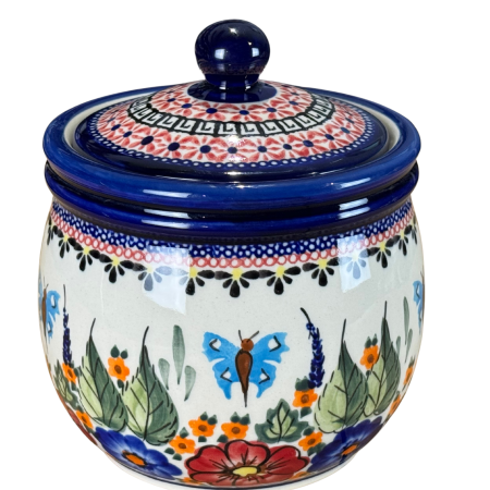 Recipient depozitare cu capac Poppy Fountain ceramica smaltuita, pictat manual,14,5 cm, volum 1 L [3]