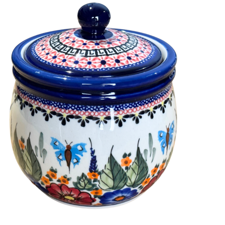 Recipient depozitare cu capac Poppy Fountain ceramica smaltuita, pictat manual,14,5 cm, volum 1 L [4]