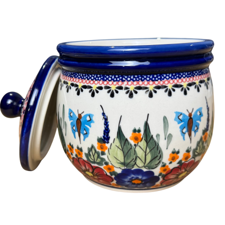 Recipient depozitare cu capac Poppy Fountain ceramica smaltuita, pictat manual,14,5 cm, volum 1 L [7]