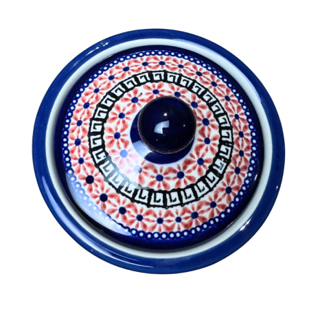 Recipient depozitare cu capac Poppy Fountain ceramica smaltuita, pictat manual,14,5 cm, volum 1 L [2]