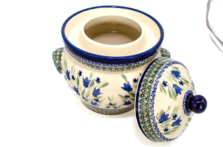 Recipient depozitare cu capac Tulip Fields, ceramica smaltuita, pictat manual, volum 4 L [4]