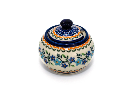 Recipient pentru zahar Basket of Blue, ceramica smaltuita, pictat manual, 300 ml [2]