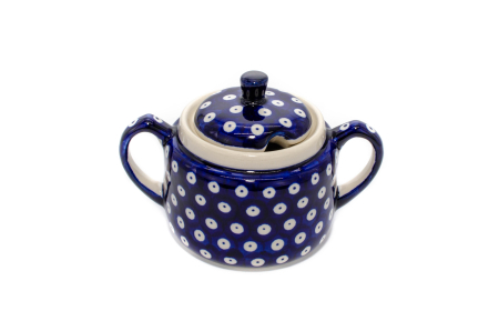 Recipient pentru zahar Blue Eyes, ceramica smaltuita, pictat manual, 350 ml [1]