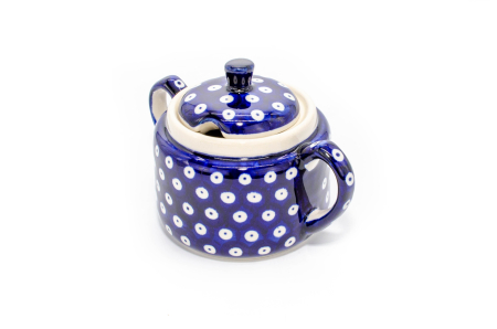 Recipient pentru zahar Blue Eyes, ceramica smaltuita, pictat manual, 350 ml [2]
