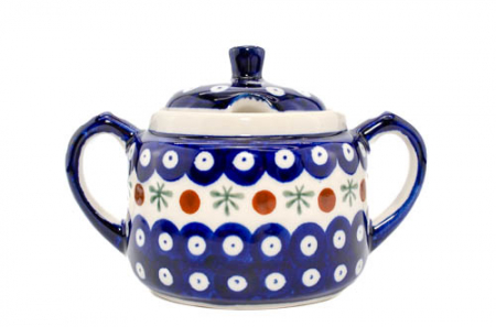 Recipient pentru zahar Blue Eyes Festive, ceramica smaltuita, pictat manual, 350 ml [4]