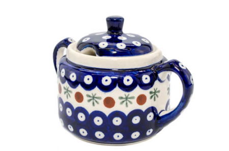 Recipient pentru zahar Blue Eyes Festive, ceramica smaltuita, pictat manual, 350 ml [1]