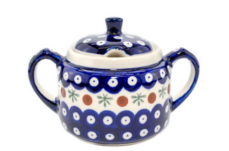 Colectia Blue Eyes Festive - Recipient pentru zahar Blue Eyes Festive, ceramica smaltuita, pictat manual, 350 ml