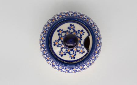 Recipient pentru zahar Blue Field, ceramica smaltuita, pictat manual, 150 ml [3]