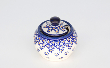 Recipient pentru zahar Blue Field, ceramica smaltuita, pictat manual, 150 ml [4]