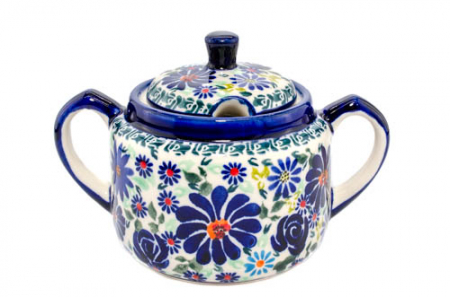 Recipient pentru zahar Floral-Fireworks, ceramica smaltuita, pictat manual, 350 ml [0]