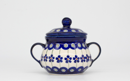 Recipient pentru zahar Floral Peacock, ceramica smaltuita, pictat manual, 250 ml [0]