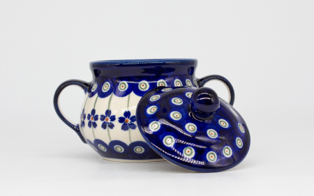 Recipient pentru zahar Floral Peacock, ceramica smaltuita, pictat manual, 250 ml [1]