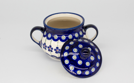 Recipient pentru zahar Floral Peacock, ceramica smaltuita, pictat manual, 250 ml [2]