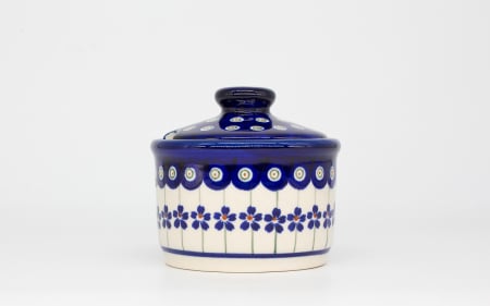 Recipient zahar - Recipient pentru zahar Floral Peacock, ceramica smaltuita, pictat manual, 400 ml