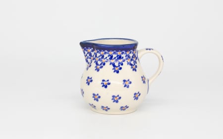 Recipient servire lapte Blue Field, ceramica smaltuita, pictat manual, 170 ml [0]