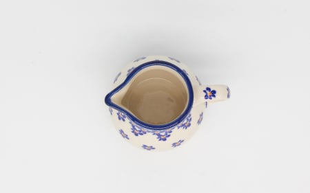 Recipient servire lapte Blue Field, ceramica smaltuita, pictat manual, 170 ml [4]