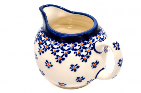 Recipient servire lapte Blue Field, ceramica smaltuita, pictat manual, 250 ml [5]
