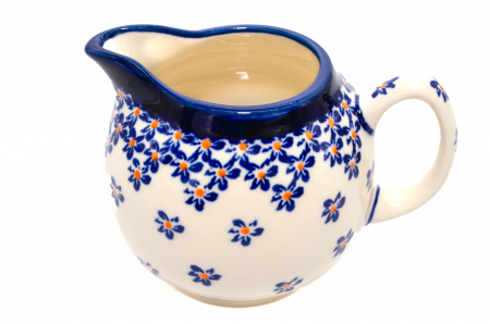 Recipient servire lapte Blue Field, ceramica smaltuita, pictat manual, 250 ml [4]