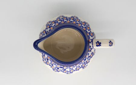 Recipient servire lapte Blue Field, ceramica smaltuita, pictat manual, 250 ml [2]