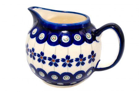Recipient servire lapte Floral Peacock, ceramica smaltuita, pictat manual, 250 ml [3]