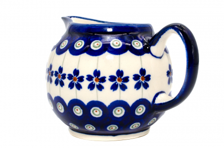Recipient servire lapte Floral Peacock, ceramica smaltuita, pictat manual, 250 ml [2]