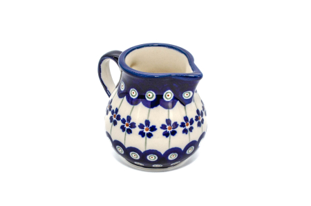 Recipient servire lapte Floral Peacock ceramica smaltuita, pictat manual, 170 ml [2]