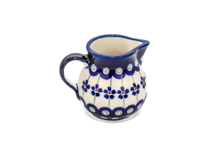 Recipient servire lapte Floral Peacock ceramica smaltuita, pictat manual, 170 ml [1]