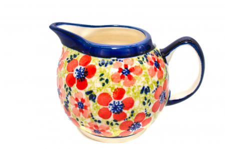 Recipient servire lapte Fire Poppies, ceramica smaltuita, pictat manual, 250 ml [2]