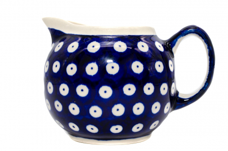 Recipient servire lapte Blue Eyes, ceramica smaltuita, pictat manual, 250 ml [4]