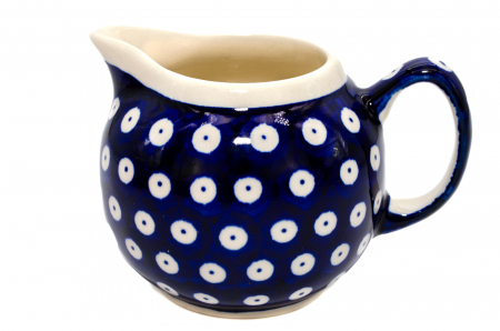 Recipient servire lapte Blue Eyes, ceramica smaltuita, pictat manual, 250 ml [0]