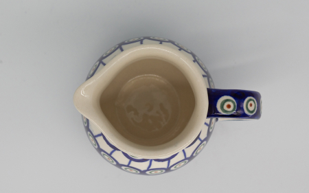 Recipient servire lapte Peacock Eyes, ceramica smaltuita, pictat manual, 420 ml [2]