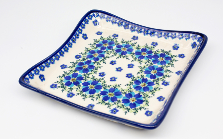 Set servire Blue Dream 2 platouri servire, ceramica poloneza pictata manual [1]