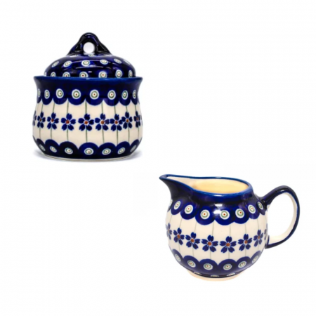 Colectia Floral Peacock - Set zaharnita si latiera Floral Peacock, ceramica pictata manual