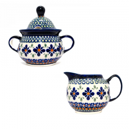 Recipient zahar - Set zaharnita si latiera Joy , ceramica pictata manual