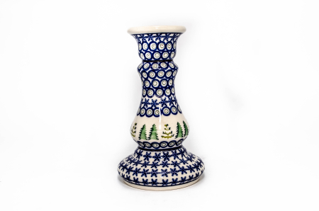 Accesorii decorative ceramica - Sfesnic / suport pentru lumanare Festive Trees, ceramica smaltuita, pictat manual, 16,7 cm