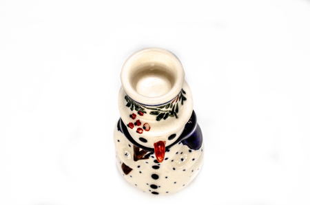 Sfesnic / suport pentru lumanare Om de Zapada din ceramica Mistletoe, ceramica smaltuita, pictata manual, 16,0cm [3]