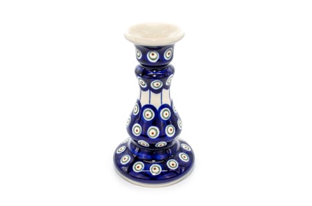 Sfesnic / suport pentru lumanare Peacock Eyes, ceramica smaltuita, pictat manual, 16,7 cm [1]