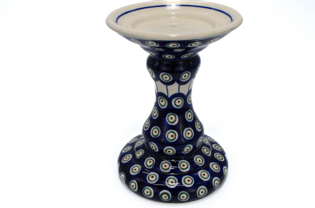 Sfesnic / suport pentru lumanare Peacock Eyes, ceramica smaltuita, pictat manual, 19,0 cm [1]