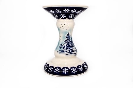 Colectiile Seasons - Sfesnic / suport pentru lumanare Winter Chapel, ceramica smaltuita, pictat manual, 19,0 cm