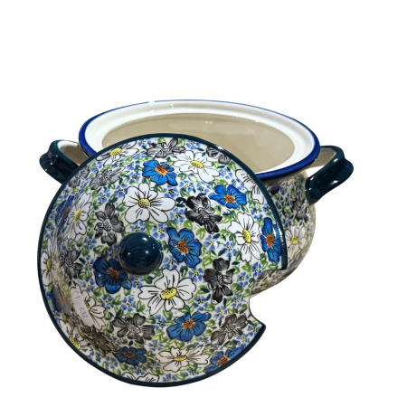 Supiera cu capac, Floral Beauty, ceramica smaltuita, pictata manual, volum 3 L [2]