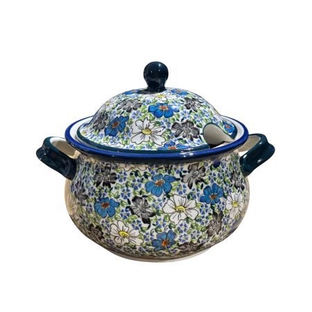 Supiera cu capac, Floral Beauty, ceramica smaltuita, pictata manual, volum 3 L [7]