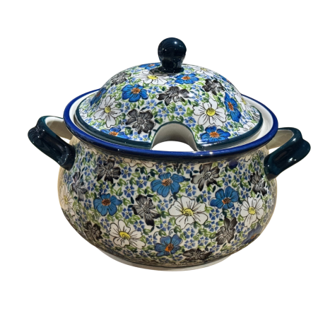 Supiera cu capac, Floral Beauty, ceramica smaltuita, pictata manual, volum 3 L [6]