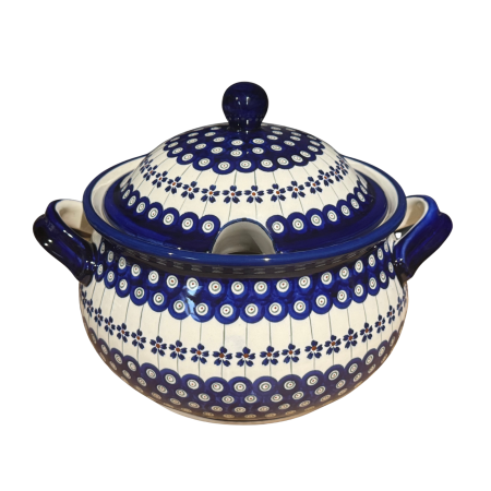 Supiera cu capac, Floral Peacock, ceramica smaltuita, pictata manual, volum 4,5 L [2]