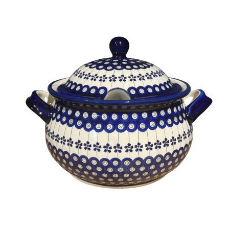 Supiera cu capac, Floral Peacock, ceramica smaltuita, pictata manual, volum 4,5 L [4]