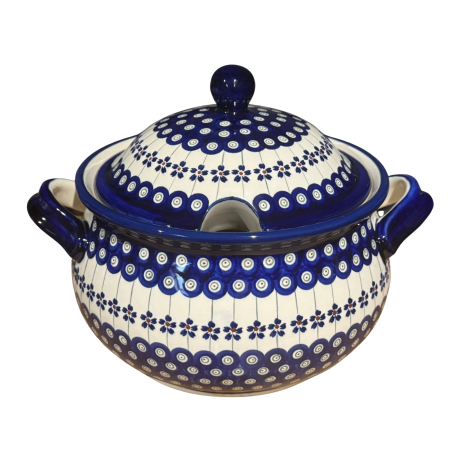 Supiera cu capac, Floral Peacock, ceramica smaltuita, pictata manual, volum 4,5 L [3]