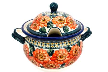 Supiera cu capac Flower Field, ceramica smaltuita, pictata manual, volum 3 L [4]